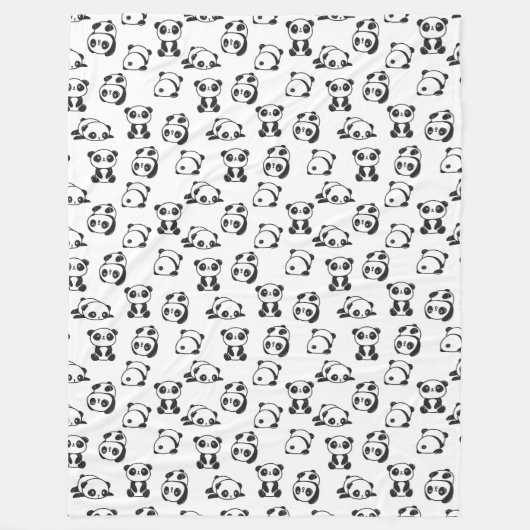 Couverture Polaire Cute Panda Bears Motif Fleece Blanket (Devant)
