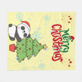 Couverture Polaire cute panda merry Christmas blanket (Devant (Horizontal))