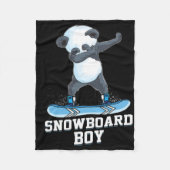 Couverture Polaire Cute Panda Snowboard Ski Dabbing Panda Snowb (Devant)