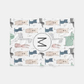 Couverture Polaire Cute Pastel Baby Motif animal (Devant (Horizontal))