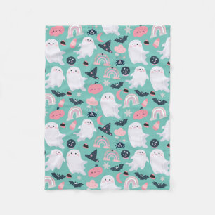 Couverture Polaire Cute Pastel Halloween Ghosts Motif