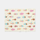 Couverture Polaire Cute Pastel Motif de crème glacée (Devant (Horizontal))