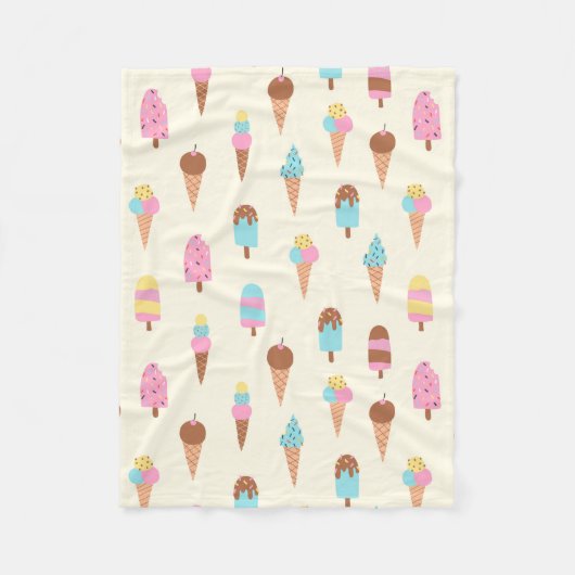 Couverture Polaire Cute Pastel Motif de crème glacée (Devant)