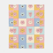 Couverture Polaire Cute Pastel Patchwork Blanche (Devant)