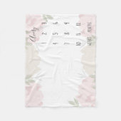 Couverture Polaire Cute Pastel Pink Peonies Floral Baby Milestone (Devant)