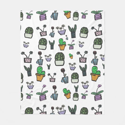 Couverture Polaire Cute Pastel Plante (Devant)