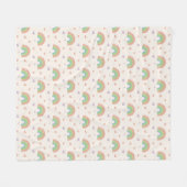 Couverture Polaire Cute Pastel Rainbow et Motif de coeur (Devant (Horizontal))