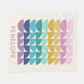 Couverture Polaire Cute Pastel Rainbow Formes géométriques personnali (Devant (Horizontal))