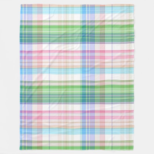 Couverture Polaire Cute Pastel Rose bleu vert Tartan Plaid Motif (Devant)
