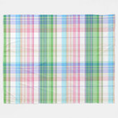 Couverture Polaire Cute Pastel Rose bleu vert Tartan Plaid Motif (Devant (Horizontal))
