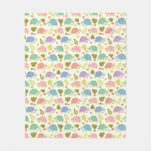 Couverture Polaire Cute Pastel Turtle Seamless (Devant)