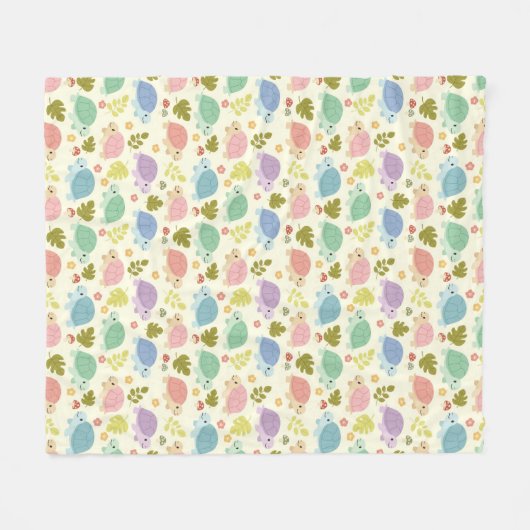 Couverture Polaire Cute Pastel Turtle Seamless (Devant (Horizontal))