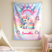 Couverture Polaire Cute Pastel Unicorn Blanket 9e Fille d'anniversair