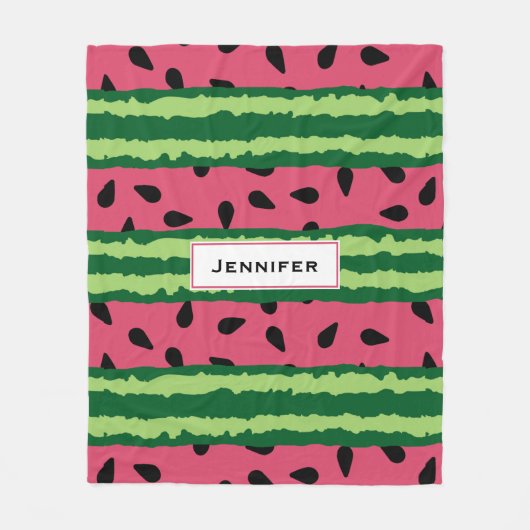 Couverture Polaire Cute pastèque Motif rose et vert (Devant)