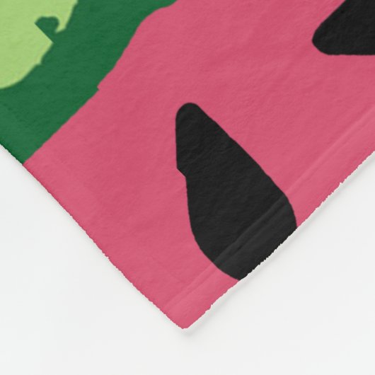 Couverture Polaire Cute pastèque Motif rose et vert (Coin)