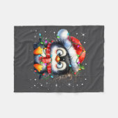 Couverture Polaire Cute Penguin Christmas Lights Penguins Lover Girls (Devant (Horizontal))
