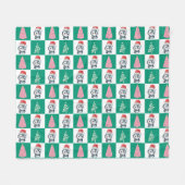 Couverture Polaire Cute Penguin Père Noël Joyeuse fête de Noël (Devant (Horizontal))