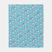 Couverture Polaire Cute Penguins on Light Blue with Snowflakes (Devant)