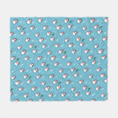 Couverture Polaire Cute Penguins on Light Blue with Snowflakes (Devant (Horizontal))