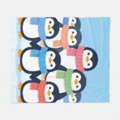 Couverture Polaire Cute Penguins Winter Scarves Group Hug (Devant (Horizontal))