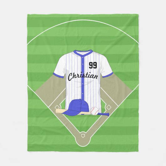 Couverture Polaire Cute Personalized Baseball Blue (Devant)