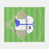 Couverture Polaire Cute Personalized Baseball Blue (Devant (Horizontal))