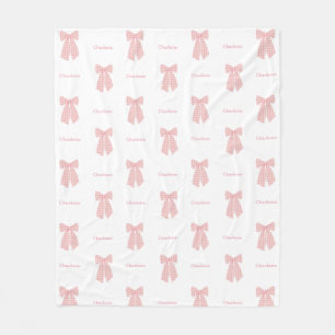 Couverture Polaire Cute Personnalisé Cheveux Rose Bow Girl