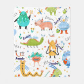 Couverture Polaire Cute Personnalisé Dinosaure Motif pour enfants (Devant)