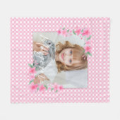 Couverture Polaire Cute Personnalisée une photo rose (Devant (Horizontal))