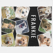 Couverture Polaire Cute Pet 9 Photo Collage Nom personnalisé (Devant (Horizontal))