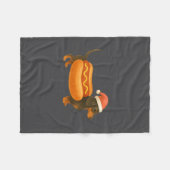 Couverture Polaire Cute Petite Christmas Funny Hot Dog Dachshund Prem (Devant (Horizontal))