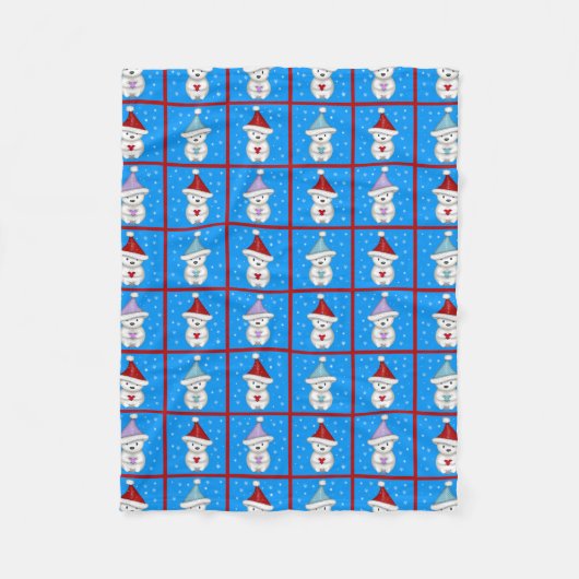 Couverture Polaire Cute Petite Ours Polaires Art de Vacances (Devant)