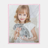 Couverture Polaire Cute Photo Fleece Blanche Avec Un Nom (Devant)