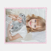 Couverture Polaire Cute Photo Fleece Blanche Avec Un Nom (Devant (Horizontal))