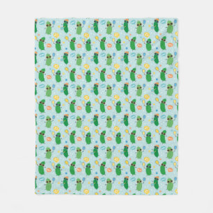 Couverture Polaire Cute Pickleball jouer Pickleball sur bleu clair