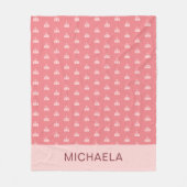 Couverture Polaire Cute Pink Circus Tent Personalized (Devant)