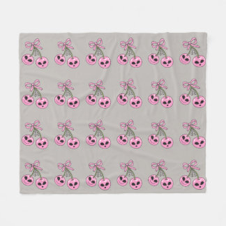 Couverture Polaire  cute pink Halloween cherry illustration 