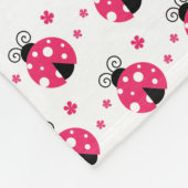 Couverture Polaire Cute Pink Labybirds and Flowers (Coin)