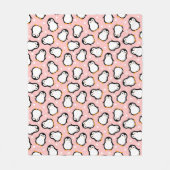 Couverture Polaire Cute pink penguin pattern (Devant)