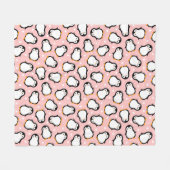 Couverture Polaire Cute pink penguin pattern (Devant (Horizontal))