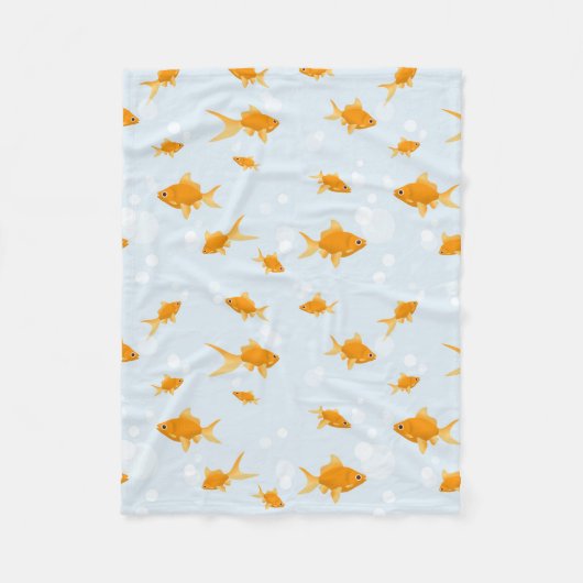 Couverture Polaire Cute poisson d'or nager dans l'eau (Devant)