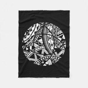 Couverture Polaire Cute polynésienne tatouage hawaïen Tribal Samoan -