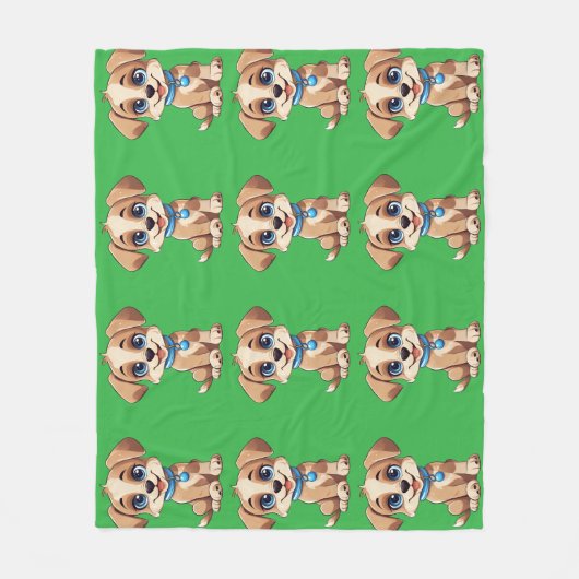 Couverture Polaire Cute Puppy Fleece Blanket (Devant)