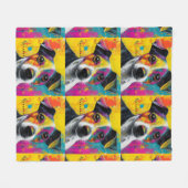 Couverture Polaire Cute Puppy Funny Dog Mixed Media Animal Pet (Devant (Horizontal))