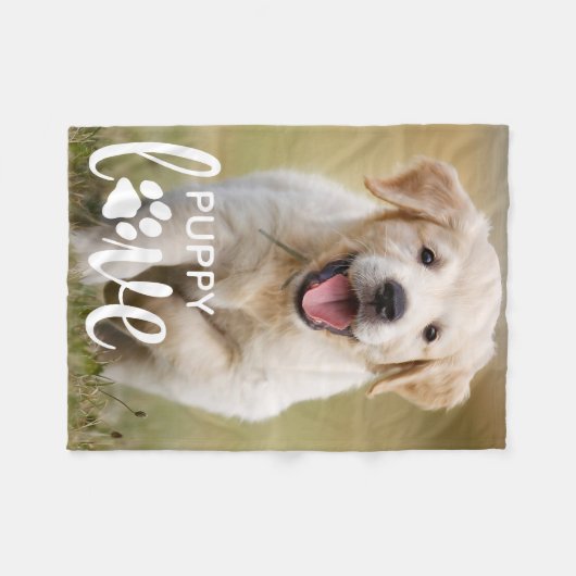 Couverture Polaire Cute Puppy Love (Devant (Horizontal))