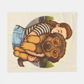 Couverture Polaire Cute Puppy with Heart Sunglasses  (Devant (Horizontal))