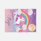Couverture Polaire Cute Purple Unicorn in a Starry Sky (Devant (Horizontal))