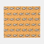 Couverture Polaire Cute Quirky Crazy Cat Lady Motif Jaune (Devant (Horizontal))