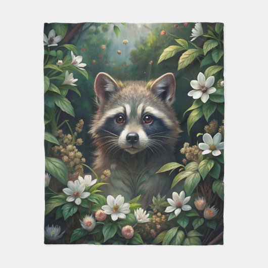 Couverture Polaire Cute Raccoon (Devant)