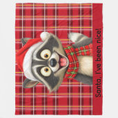 Couverture Polaire Cute Raccoon Santa I've been nice (Devant)